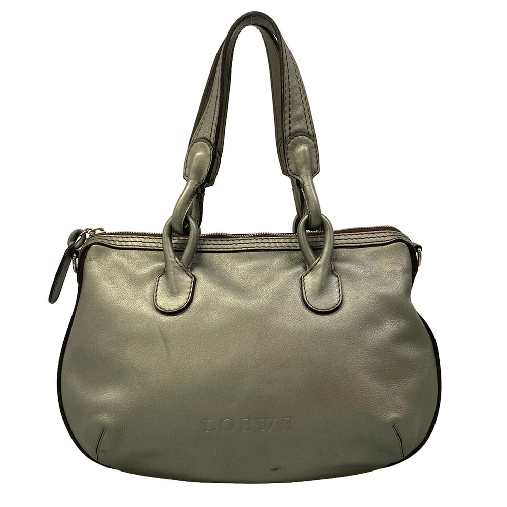 Loewe Metallic Gray Leather Handbag #334464L55B